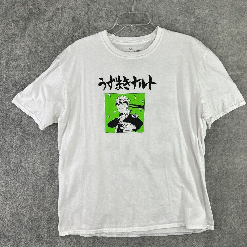 Shonen‎ Jump Naruto Shippuden XL TShirt Kanji Japanese Text Double Sided Graphic